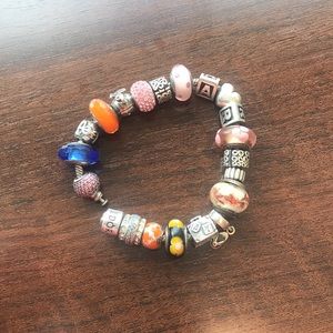 Authentic pandora bracelet w/ charms 7.5”
